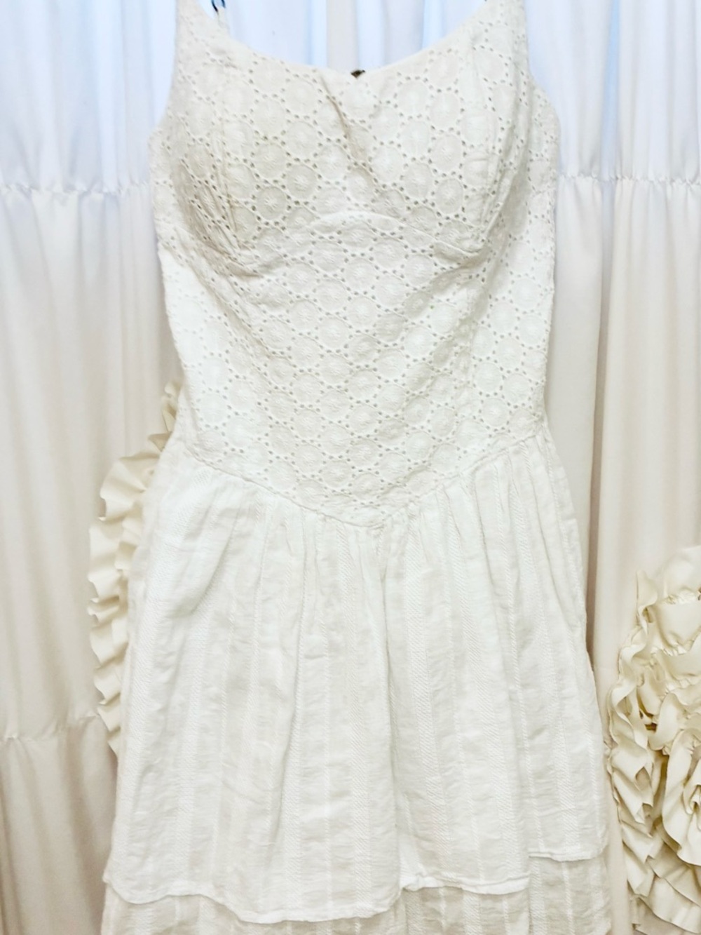 White Eyelet Sundress — Women Dress - Picture 9 of 11